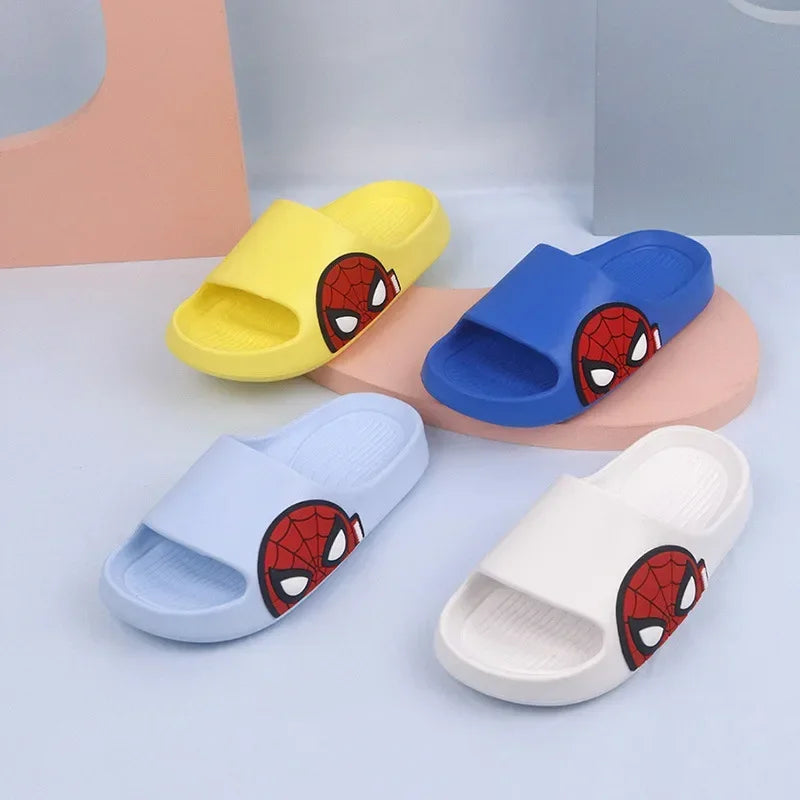 Children's Cute Cartoon Spider-man Sandals and Slippers Boys Lightweight Soft Sole Shoes Home Bathroom Anti Slip Sole Slippers