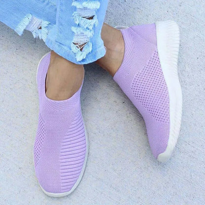 Fashion 2024 New Casual Shoes Women's Sneakers Trainers Breathable Women Sneakers Slip On Sock Shoes For Women Ladies Flat Shoes