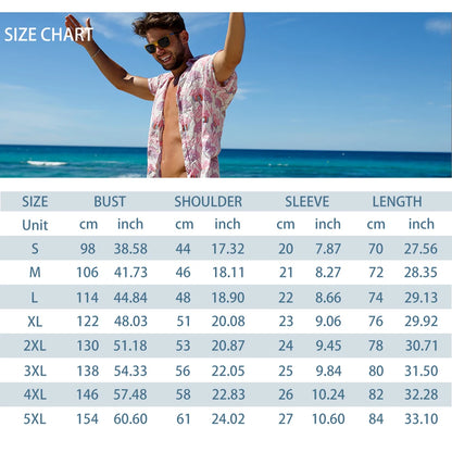 2024 Hawaii Men's Striped Short Sleeve Shirt Men's Casual Office Tops Oversized T Shirt Summer Men's Button Down Shirt 5Xl