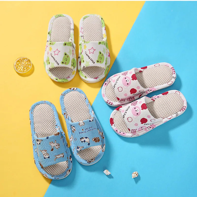 Kids Home Slippers Indoor Floor Soft Children Summer Slipper Lightweight Boy Girl Bedroom Shoes Open Toe Flip Flops