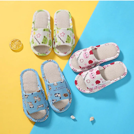 Kids Home Slippers Indoor Floor Soft Children Summer Slipper Lightweight Boy Girl Bedroom Shoes Open Toe Flip Flops