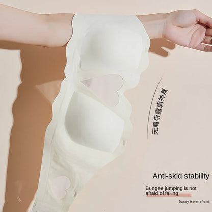 Strapless Beauty Back Underwear Women Gather Small Chest Seamless Tube Top Front Buckle Type Non-slip Invisible Bra Thin Section