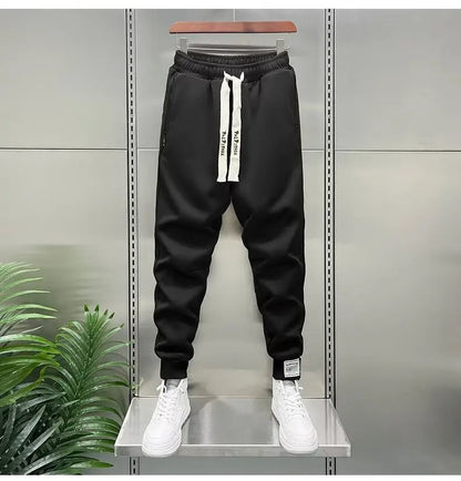 Autumn Men's orange Joggers Korean High Street Sports Trousers Cotton 9-Minute Sweatpants Fashionable Men's Clothing 2024