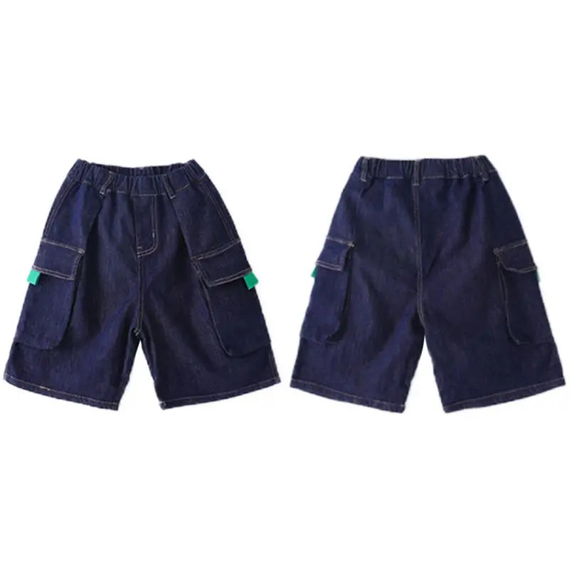 3-12Year Children Shorts Teenager Boys Jean Short Summer Kids Knee Length Straight Shorts Boys Capris Track Pant Casual