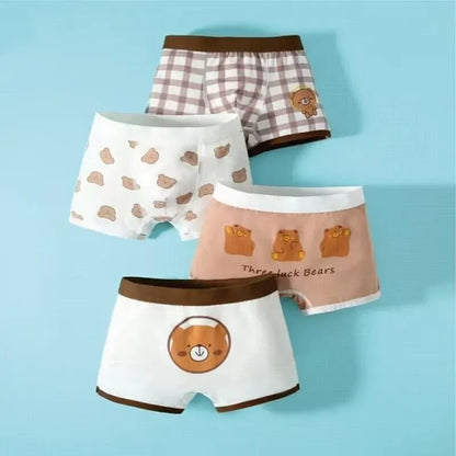 4Pcs/Lot Boy Cotton Underwear Boxer Kids Children  Panties 2-12years