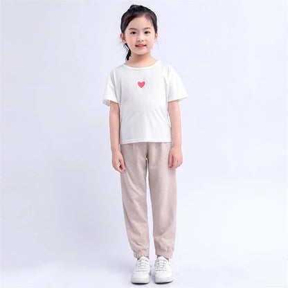 Summer Children Pants 100% Cotton Thin Breathable Prevent Mosquito Pants Kids Solid Color Trousers Boys Girls Long Loose Bottoms