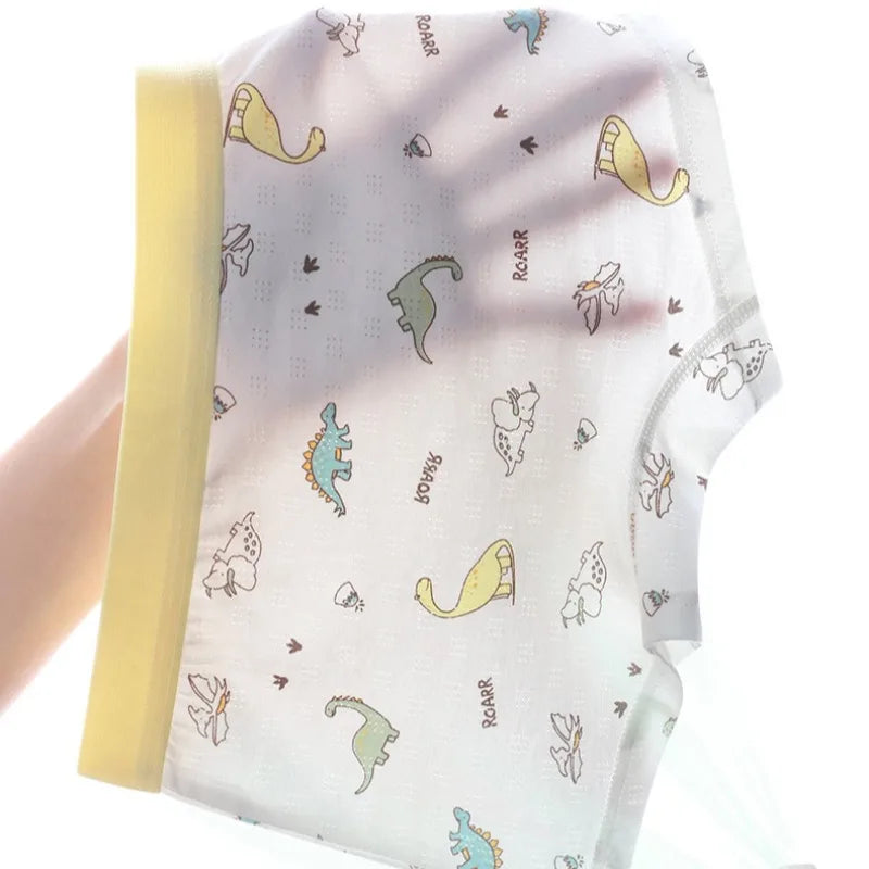 Summer Kids Thin Mesh Breathable Panties for Boys Cotton Soft Antibacterial Knicker Cute Print Underwear 3+y Young Child Clothes