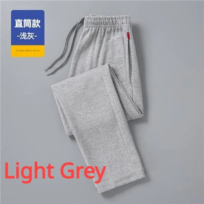 Men's Pants Winter New Casual Fleece Sweatpants Soft Drawstring Fleece Trousers Cotton Fashion Loose Fleece Running Pants