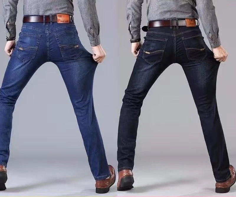 Autumn and Winter Stretch Men's Jeans Men's Style Straight and Versatile Denim Long Pants