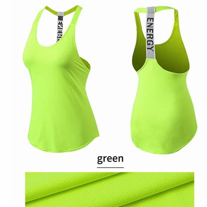 Women Gym Tops Black Sleeveless Yoga Top Women Fitness Shirt Gym Vest Running workout Sports Tops Letter Backless Shirt