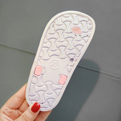 Cute Unicorn Flip-flops Girls 2022 Summer Indoor Home Bath Non-slip Sandals Children Princess Clip-on Flat Beach Shoes Slippers