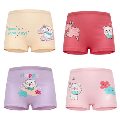 4pcs/lot Cartoon girls briefs Panties 100% Cotton Short Pants Cartoon Panties Girls' Underwear