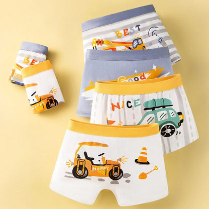 4 Pcs/Lot Children Underwear Cotton Boys Boxers Briefs 3-14 Years Old Kids Underpants Teens Knickers Breathable Boy Boxer Shorts