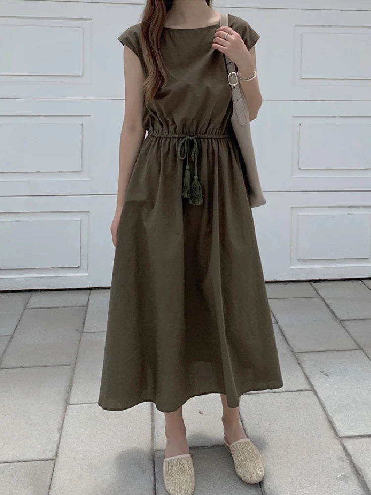 10 colors S-2XL Summer Women Dress Maxi Evening Female Vintage Dress Oversize Short Sleeve Beach Dresses Robe Vestido Cotton