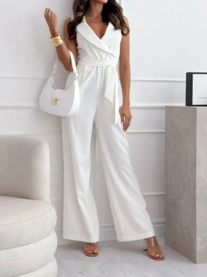 Women's S-2XL size Summer Fashion High-waisted Commuter Jumpsuit New Personalized Lace-up Pants