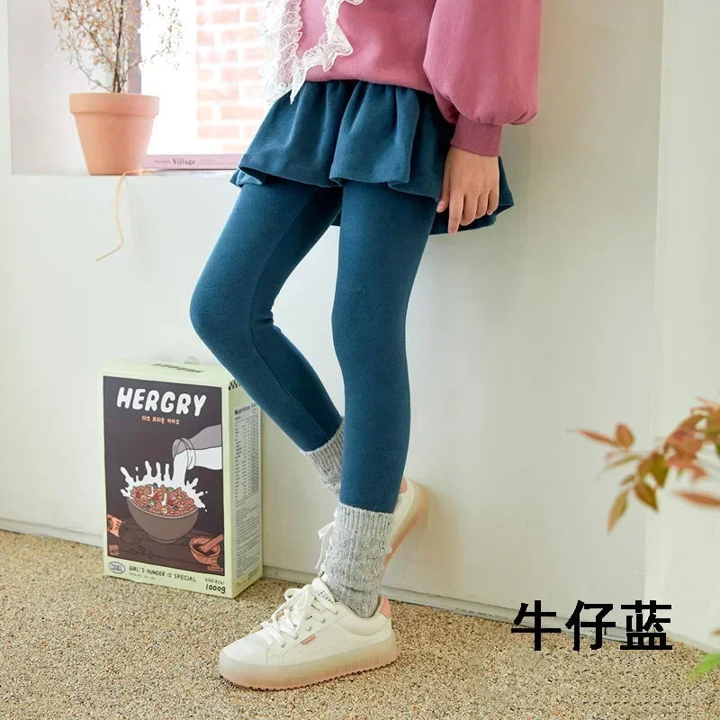 Girls Skirt Leggings Kids Skirt-pants 2024 Spring Autumn Teens Pant 2 To 12Yrs Children's Candy Color Clothing Korean Style