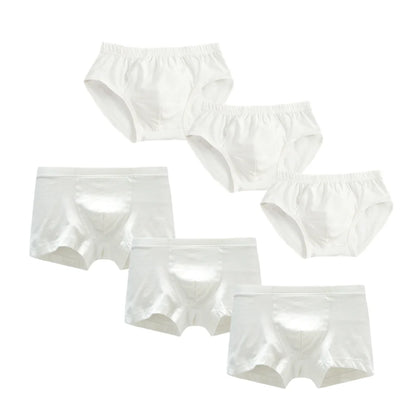 3Pcs/Lot Children Underwear Solid Color White Shorts Cotton Big Boy Boxer Panties Boys Underwear Briefs Toddler Underpants