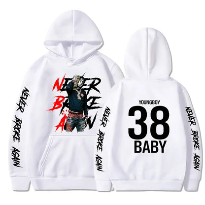 Never Broke Again Hoodies Men Fashion YoungBoy Graphic Printed Sweatshirts Women Cool Casual Harajuku Sportwear Hooded Pullover