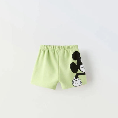 Casual Mickey Print Shorts New Design Trendy Versatile Sports Cropped Shorts Boys Children Cartoon Cute Shorts Summer Wear