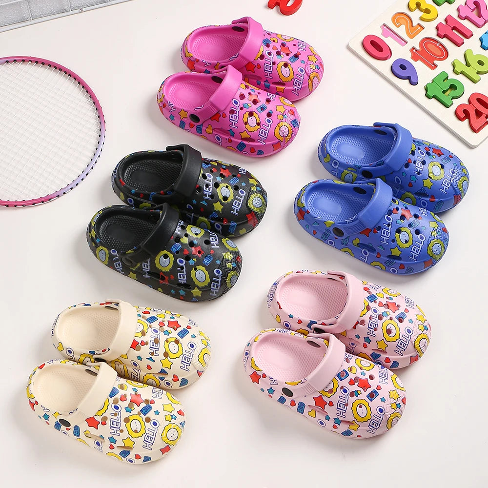 New Children Anti-Slip Slippers Sandal Comfortable Daily Commuting Home Flip Flop Shoes for Boy Girl Summer Print Beach Slippers