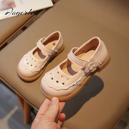 Girls' PU Leather Footwear Spring Autumn New Princess Flats Soft-soled Loafer Single School Shoes for Kids Girls