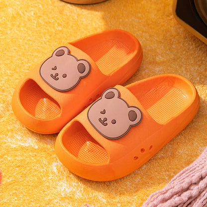 Summer Kids Slippers Cartoon Bear Home Shoes For Boy Girls Soft Eva Flat Heel Slippers Children Beach