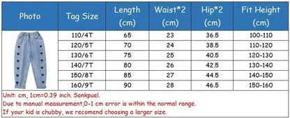 Summer Casual Kids Baby Girls Cowboy Pants Baby Girls Printing Jeans Kids Girls Children Clothing Kids Baby Girls Jeans