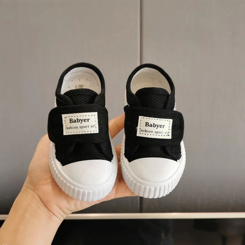 2024 Spring Summer New Children's Fashion Thick Sole Canvas Shoes Kids Breathable Casual Sneakers Toddler Girls Boys Chic Shoes