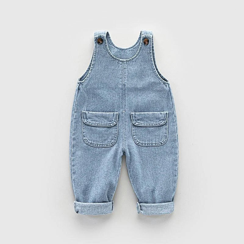 DIIMUU Toddler Baby Clothing Children Boys Overalls Kids Girls Denim Pants Casual Dungarees Trousers Rompers Jumper 1-5 Years