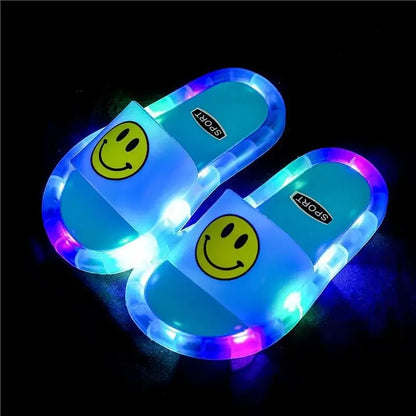 슬리퍼 Kids Shoe Fashion LED Luminescent Children's Slippers Summer New Cartoon Crystal Shoes Girls/boys Sandals Flip Flops