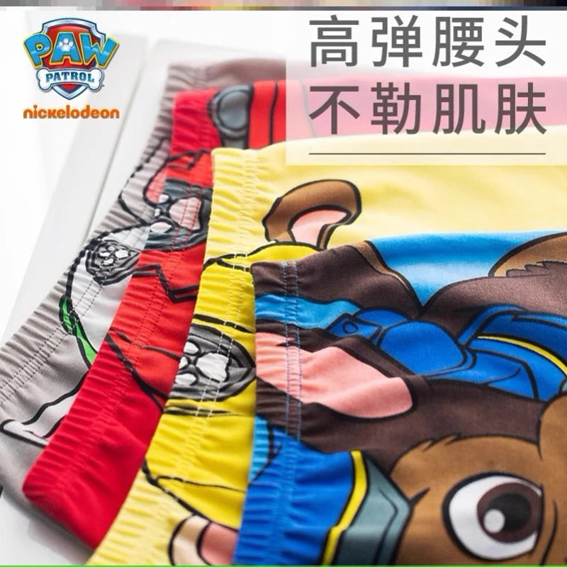 4PCS Original PAW Patrol Cute Boy Underpants Chase Marshall Rocky Rubble Healthy Cotton Boxers Underwear for Children Gifts