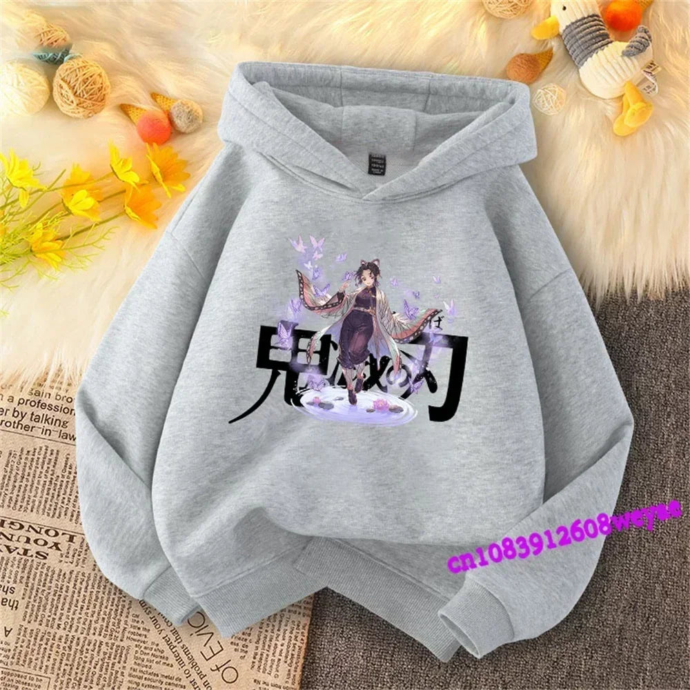 Demon Slayer Spring And Autumn Children Boys And Girls With Hoodie Sweater Top Cartoon Printing Children's Sportswear Coat Baby