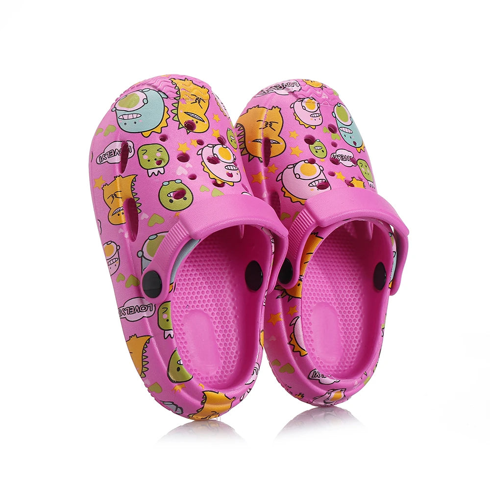 Summer Children Slippers Cute Cartoon Print Hole Shoes Soft Anti-Slip Slippers Sandal for Boy Girl Fashion Beach Flip Flop