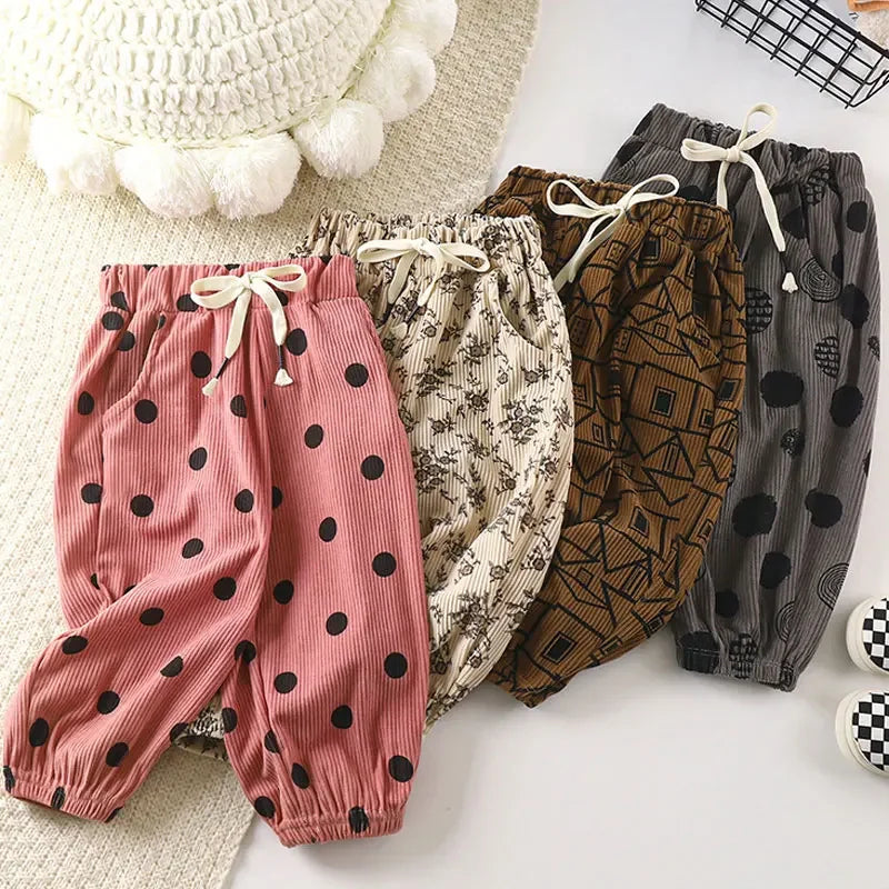 Children Pants 2023 Autumn Winter Trousers for Kids Thicken Boys Girls Joggers Korean Lantern Trouser Baby Sweatpants 1-8