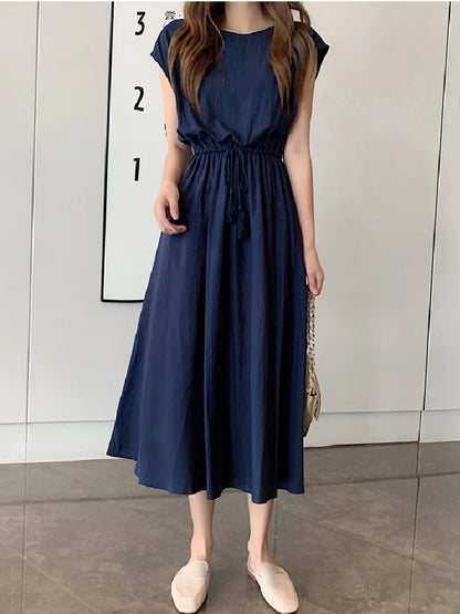 10 colors S-2XL Summer Women Dress Maxi Evening Female Vintage Dress Oversize Short Sleeve Beach Dresses Robe Vestido Cotton