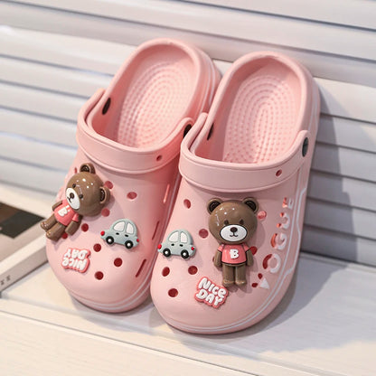 Children Slipper Sandals Girls Clogs Summer Garden Shoes Sneaker EVA  Comfortable Cute Cartoon Bear Slipper Girls Sandals