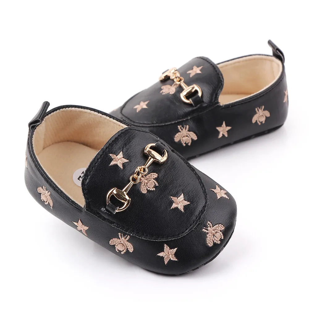 Brand New Infant Boy Shoes Newborn Footwear Toddler Girl Soft Moccasins Cute Cartoon Bees Star Loafers for 1 Year Old Baby Items