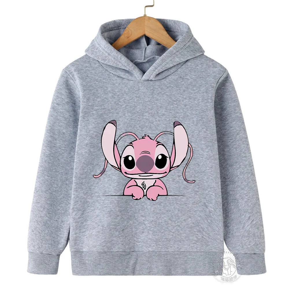 Kids Stitch Hoodies Spring Autumn Fashion Children Pullover Long Sleeves Cotton Sweatshirts Printing Boys Girls Stitch Tops