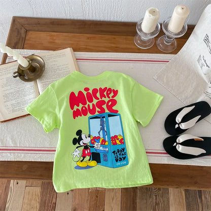 2024 New Summer Boys T-shirt Printed Cartoon Fashion Loose Short Sleeve Tops Children Clothes Baby Round Collar Tees 9m-6y