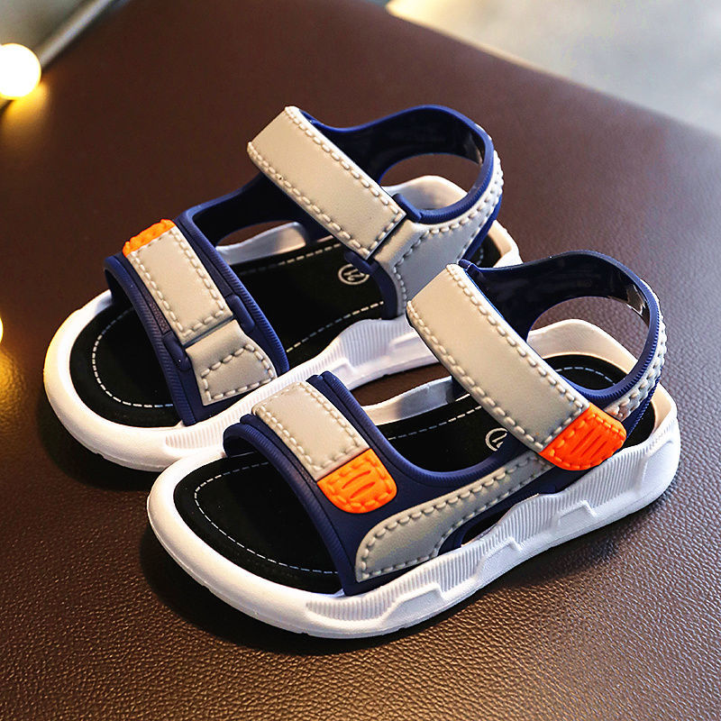 2023 Children's Summer Boys Leather Sandals Baby Shoes Kids Flat Child Beach Shoes Sports Soft Non-slip Casual Toddler Sandals