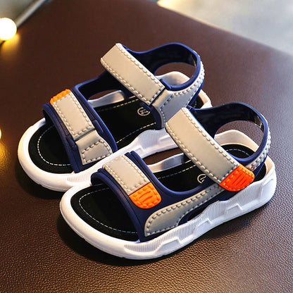 2023 Children's Summer Boys Leather Sandals Baby Shoes Kids Flat Child Beach Shoes Sports Soft Non-slip Casual Toddler Sandals