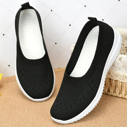 New Women's Shoes Soft Sole Cloth Shoes Large Women's Shoes Casual Mesh Shoes Sports Casual Women's Vulcanized Shoes Low Heels