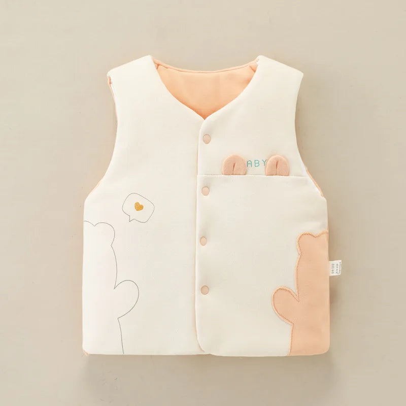 0-1Y Newborn Baby Vest Cotton Toddler Waistcoat Sleeveless Jacket for Girls Boys Vests Winter Children Clothes Cartoon