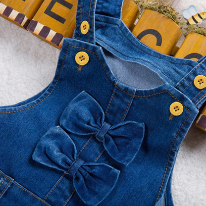 Overalls Kids Trousers Denim Dungarees Embroidery Butterfly Pants Toddler Infant  Jumpsuit 0-4 Years Clothes