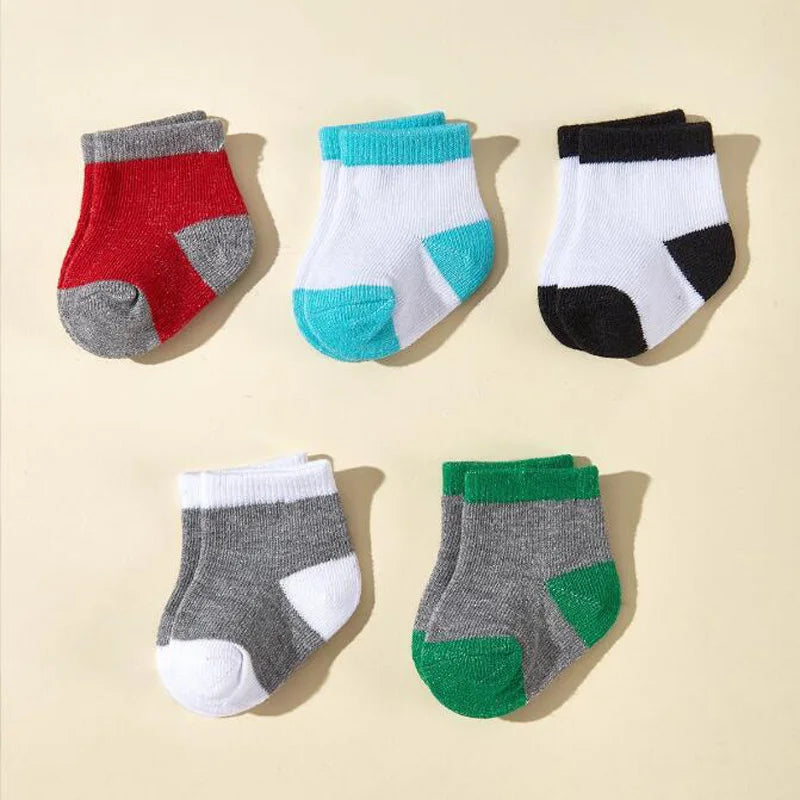 5Pair New Colored Boys and Girls Baby Socks