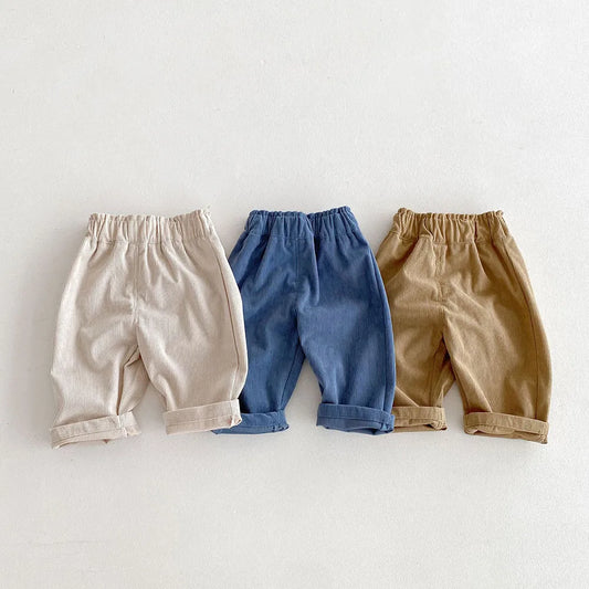 1-5Y Autumn Kids Pants Fashion Corduroy Boys Pants 3 Colors  Boys Trousers Daily Kids Outfit