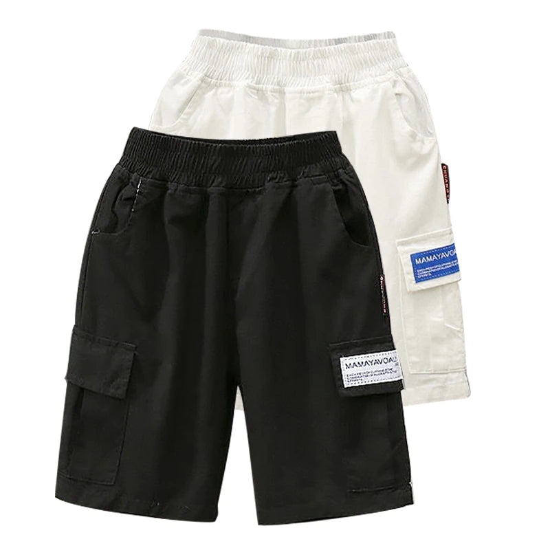 Kids Summer Cargo Pants Shorts For 2-12T Child Elastic Trouser Boy Summer Pants Teen Loose Pants Boys Shorts Sweatpants 남아 여름 바지