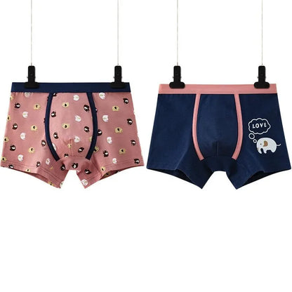 4Pcs/Lot Boys Boxer Children's Underwear Stripped Navy Blue Cato Underpants Boys'Clothing