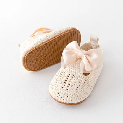 Baby Spring and Autumn Shoes Cute Bowknot for Toddler Girl 0-9-18 Months Infant Shoe Soft Breathable Anti-slip Sole High Quality