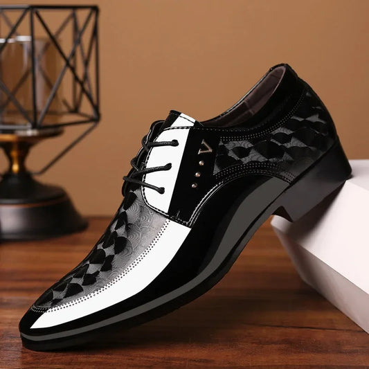 Oxfords Leather Men's Shoes Casual Dress Men Lace Up Breathable Formal Office for Man Big Size 38-48 Flats 2024